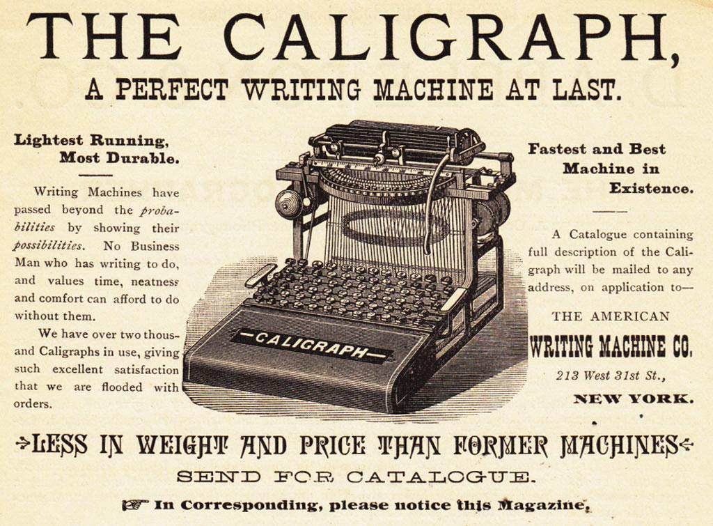 Anunci The Caligraph a Perfect Writing Machine