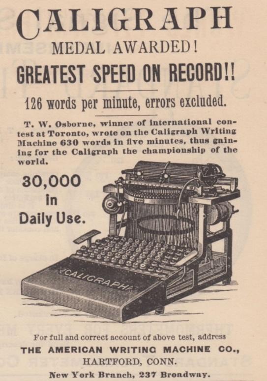Anunci Caligraph greatest speed on record