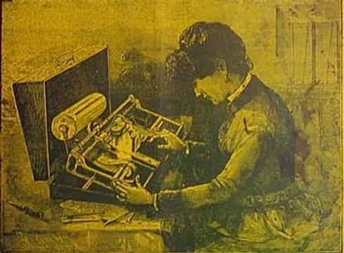 Il·lustració històrica d’una Hall en ús