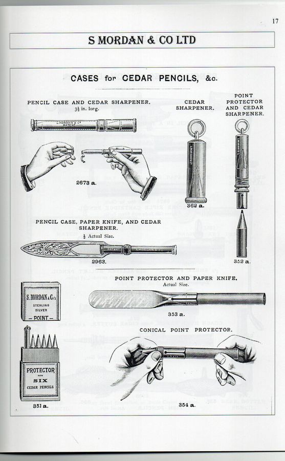 Pàgina 17 del catàleg de S. Mordan & Co. de 1898, amb el Pencil Case and Cedar Sharpener 2673a