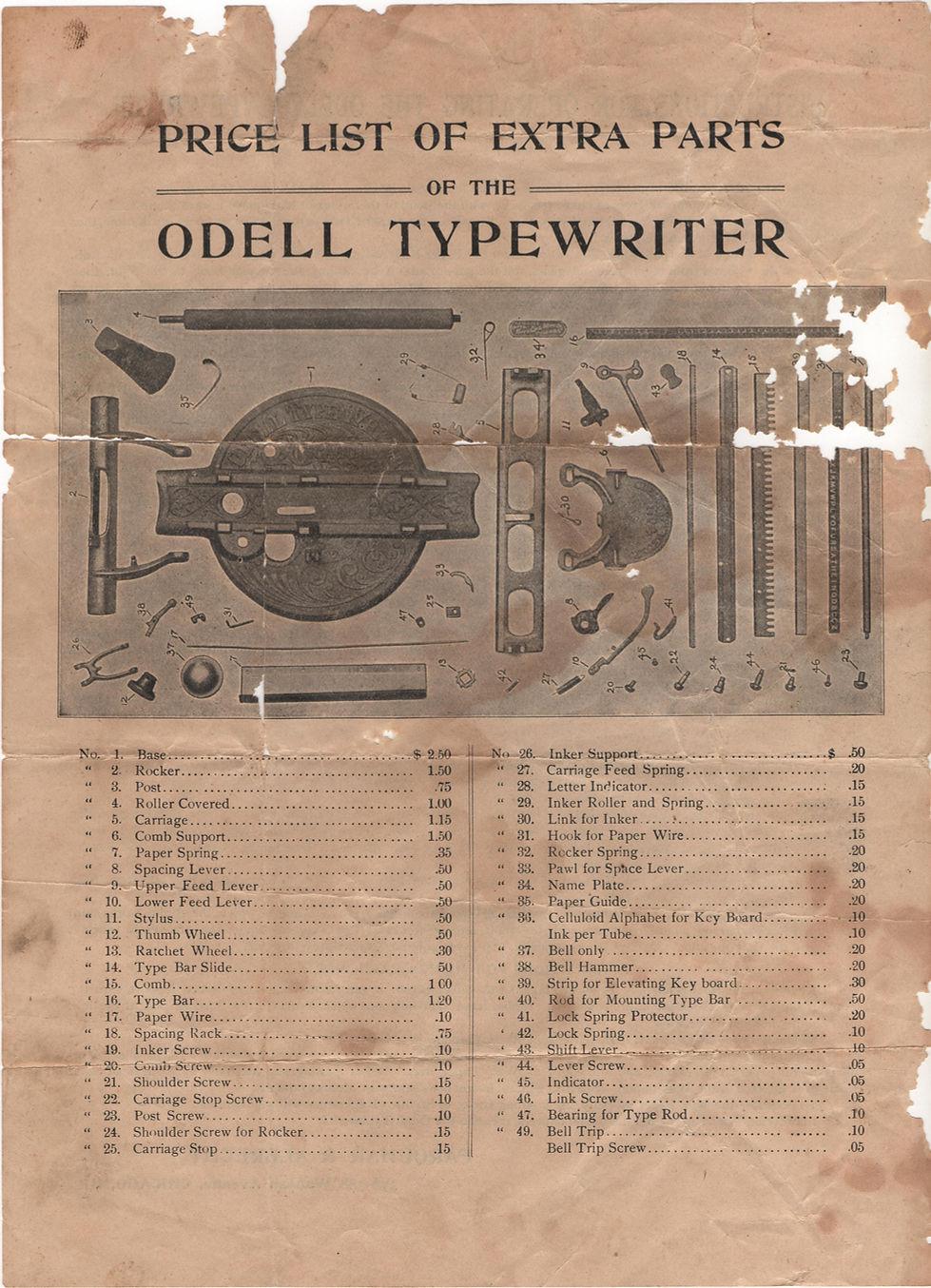 Llista de peces Odell