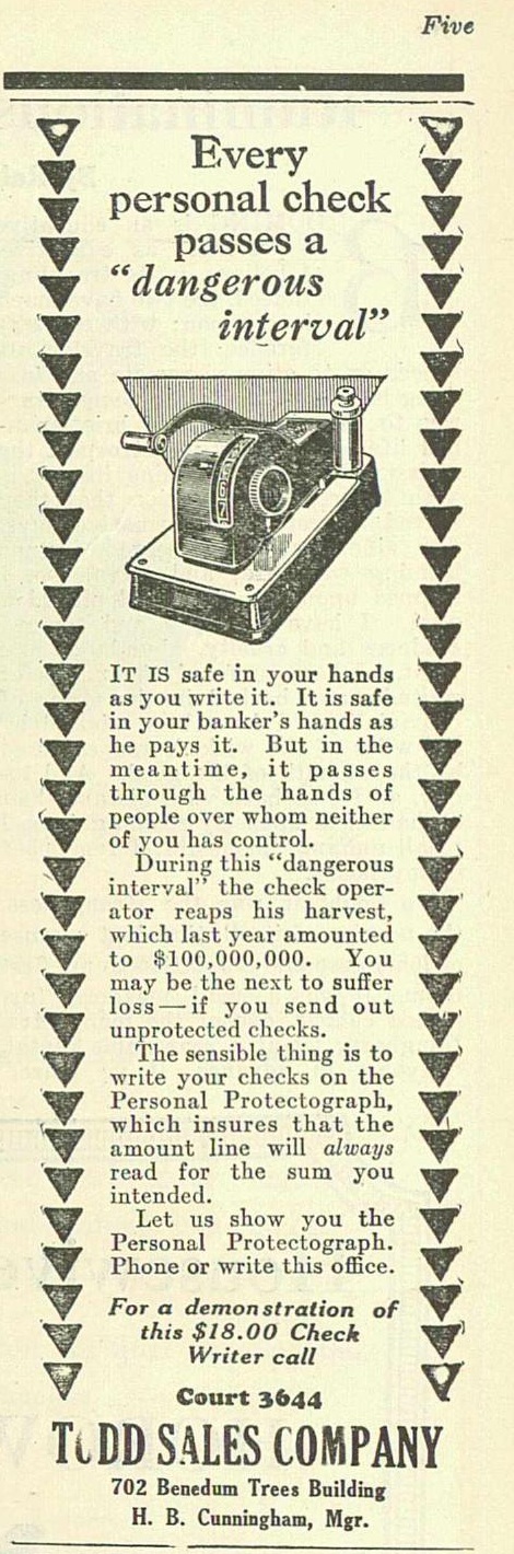 Publicitat del Personal Protectograph de 1926