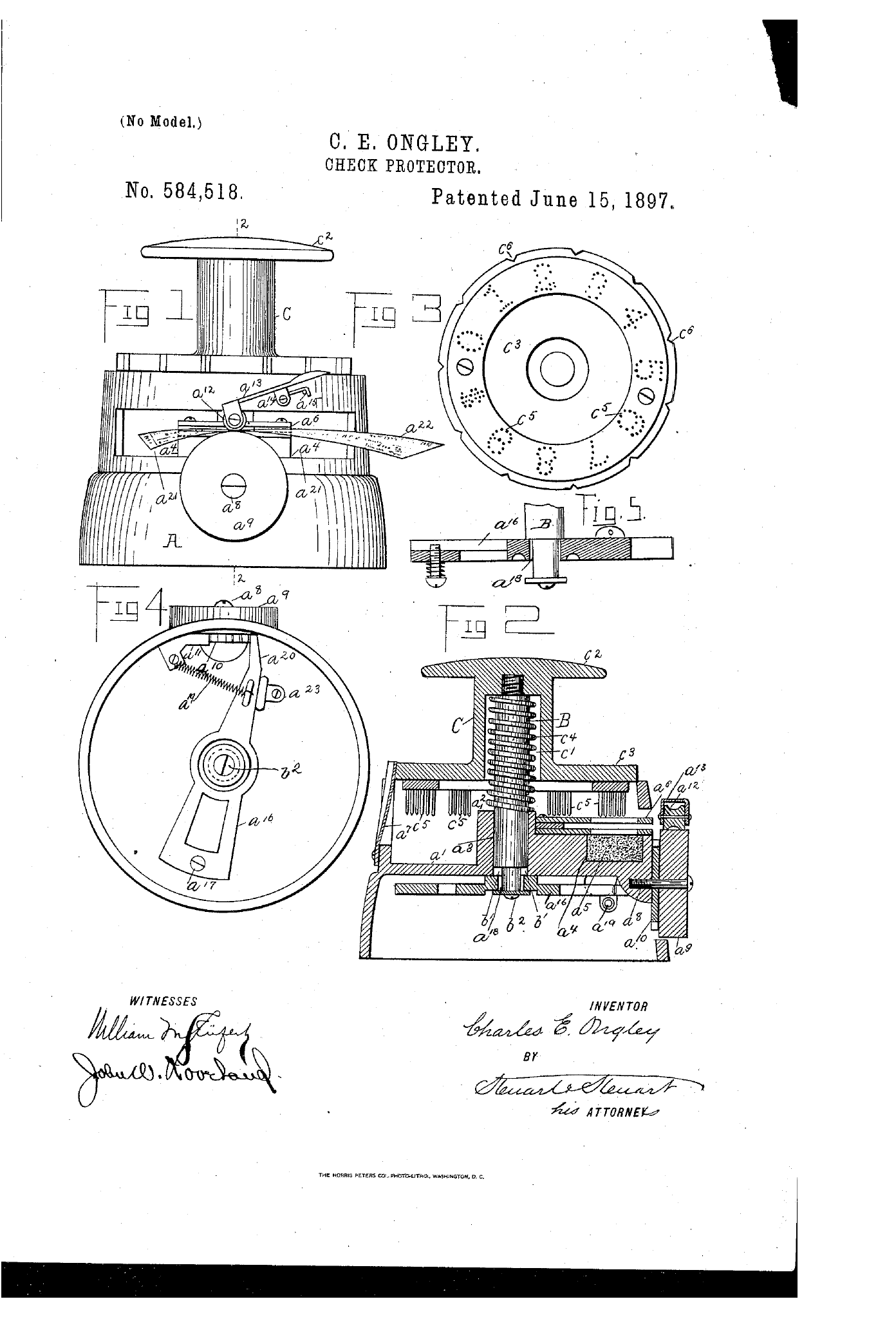 Làmina de la patent US 584.518 de Charles E. Ongley