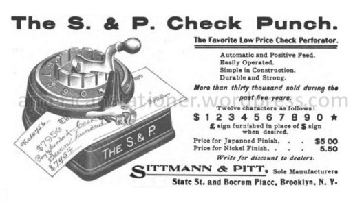 Publicitat de Sittmann i Pitt de 1901