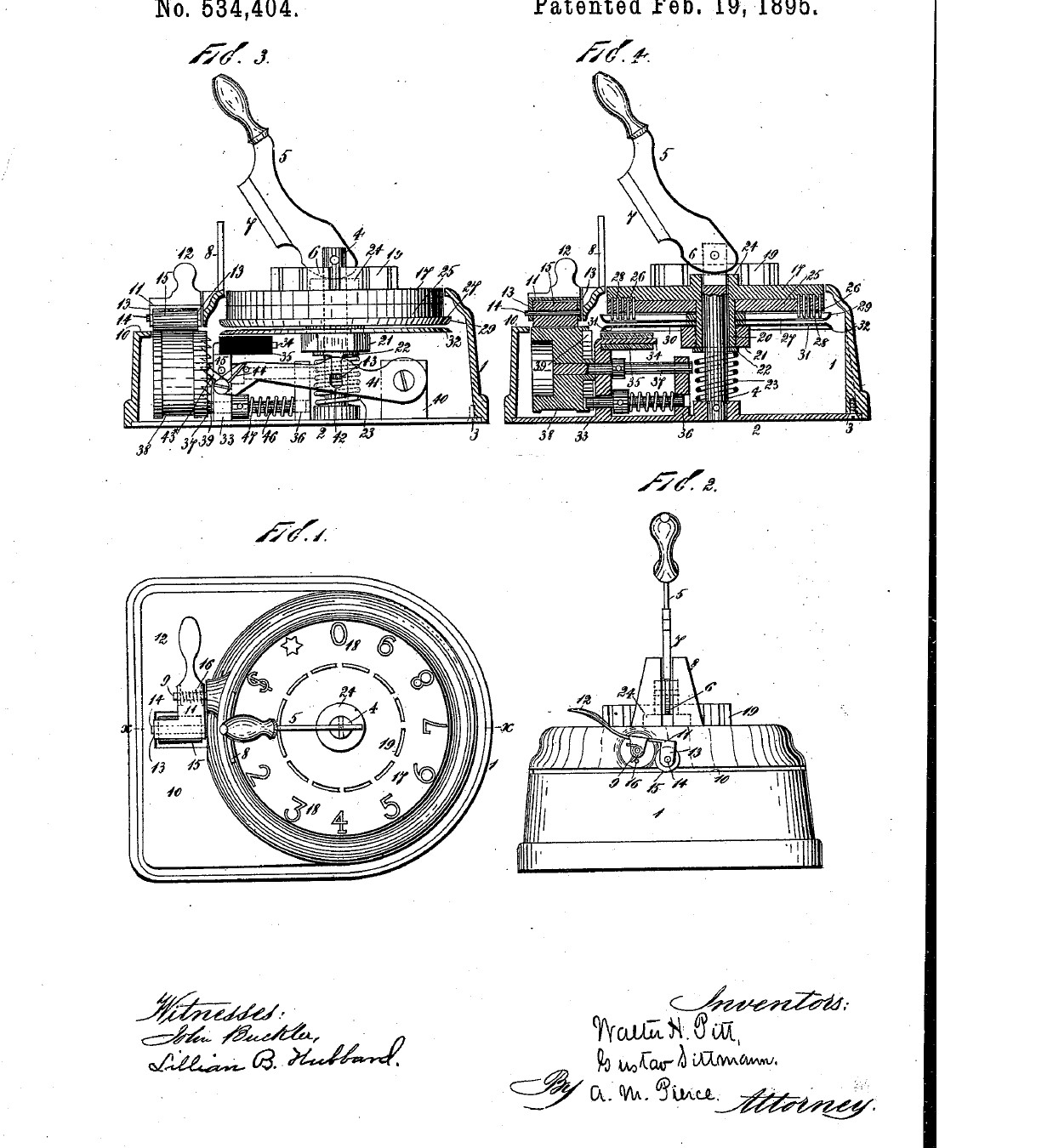 Làmina de la patent US 534.404 de Pitt i Sittmann