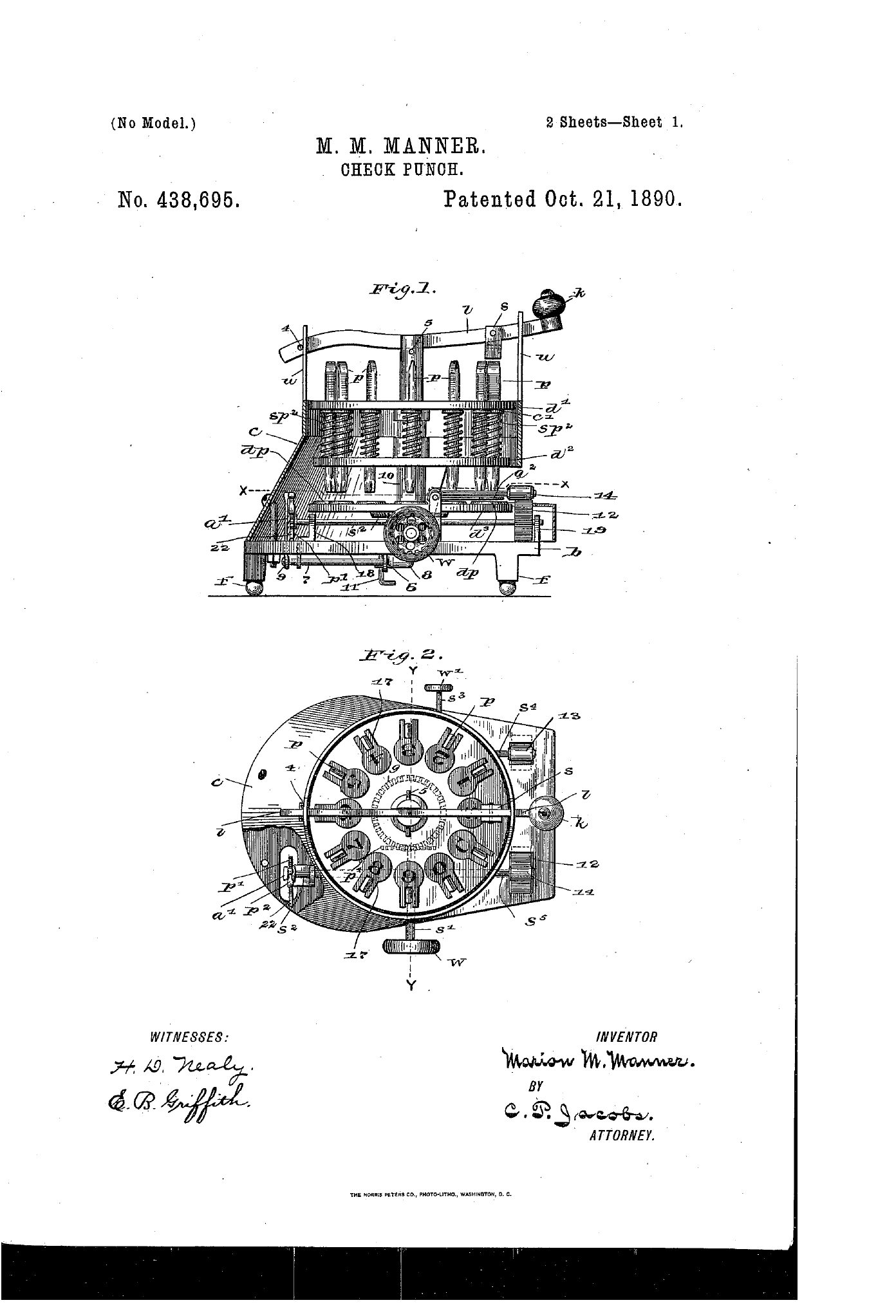 Làmina de la patent nord-americana US 438.695