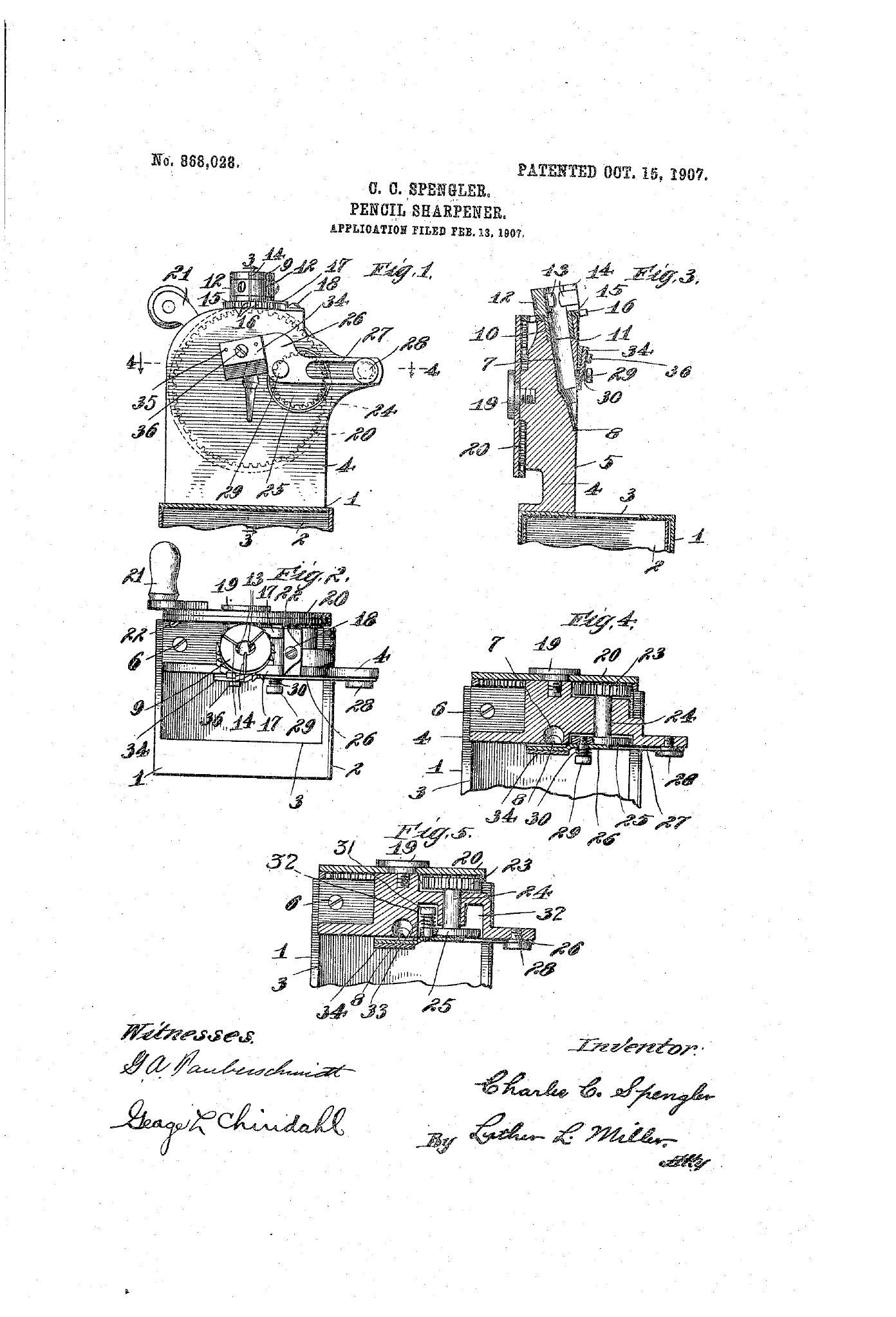 Làmina de la patent US 868028 de Charles C. Spengler