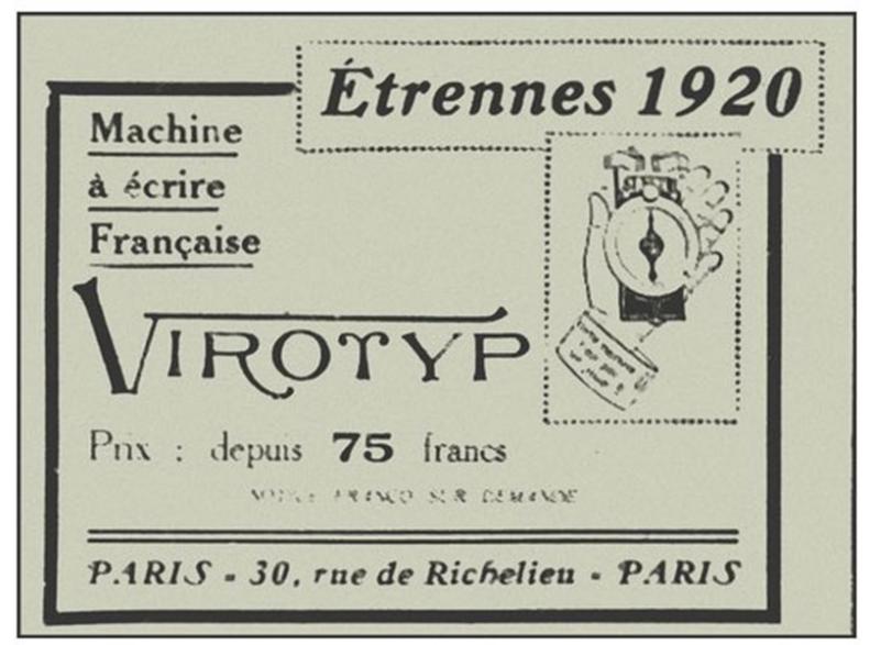 Anunci de la Virotyp de 1920