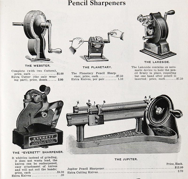 Anunci del Webster Pencil Sharpener en un catàleg nord-americà de 1910